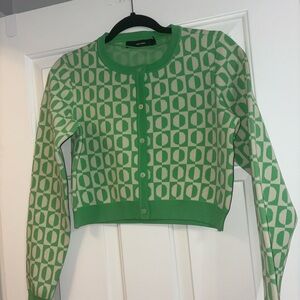 Vero Moda Green Geometric Cardigan